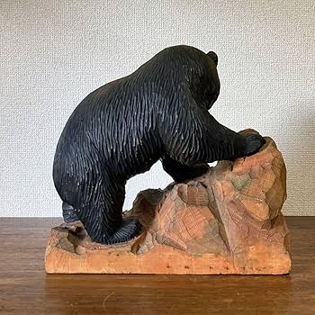 【中古品】熊の木彫り　工芸品民芸品　アンティーク昭和48年1973年贈呈品 中古品】熊の木彫り 工芸品民芸品 アンティーク昭和48年1973年